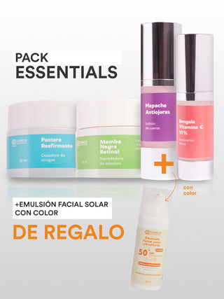 Pack Essentials + Emulsión Solar Facial Color GRATIS